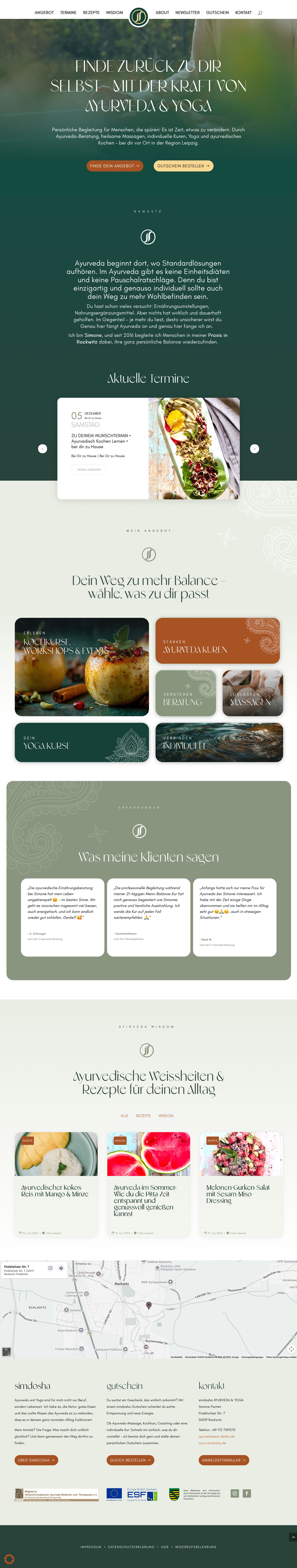 simdosha - Website und Branding für Yoga und Ayurveda